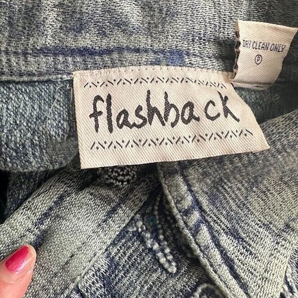 Vintage 90s Flashback Jacket Blue Embroidered Sequin Crochet Size Small Festival - Picture 6 of 8